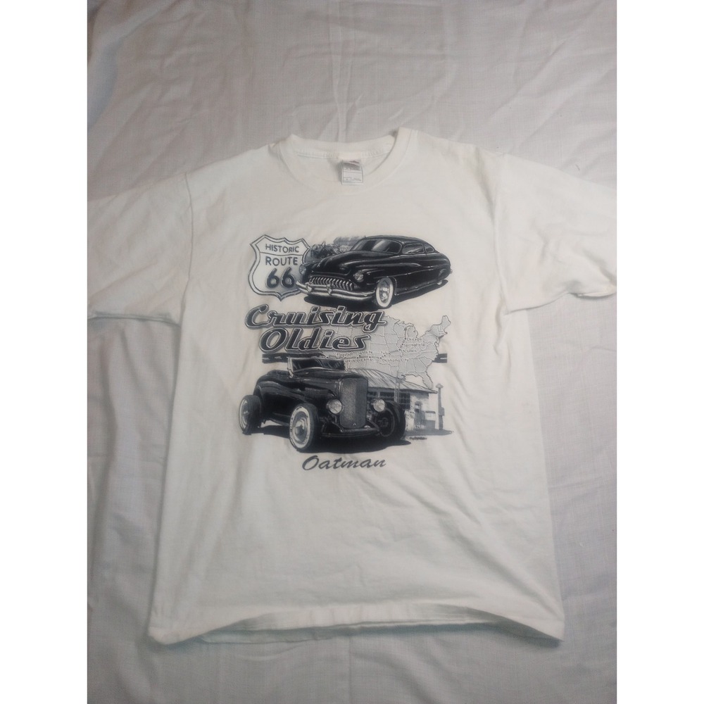 Vtg Fruit Of The Loom Lofteez Large Cotton Route 66 T Shirt